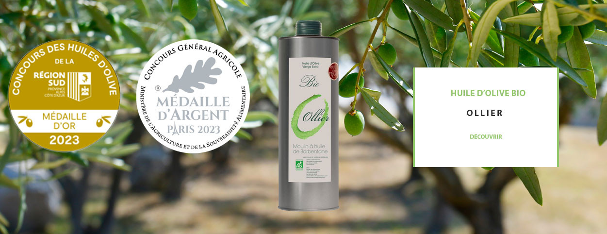 Huile d'olive Ollier Bio Médaille d'Argent Concours Agricole Pars